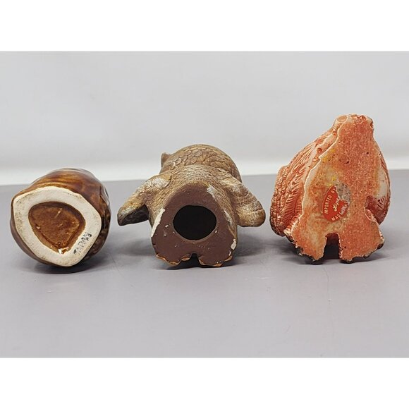 Set Of 3 Vintage Owl Figurines Handpainted Detailed Home Decor Collectibles - Picture 6 of 11